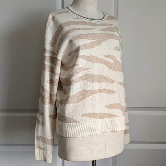 Splendid Sweaters - Splendid Sweater Silk Blend Camel Zebra Print Knit Crew Neck Cream Camel M NWT